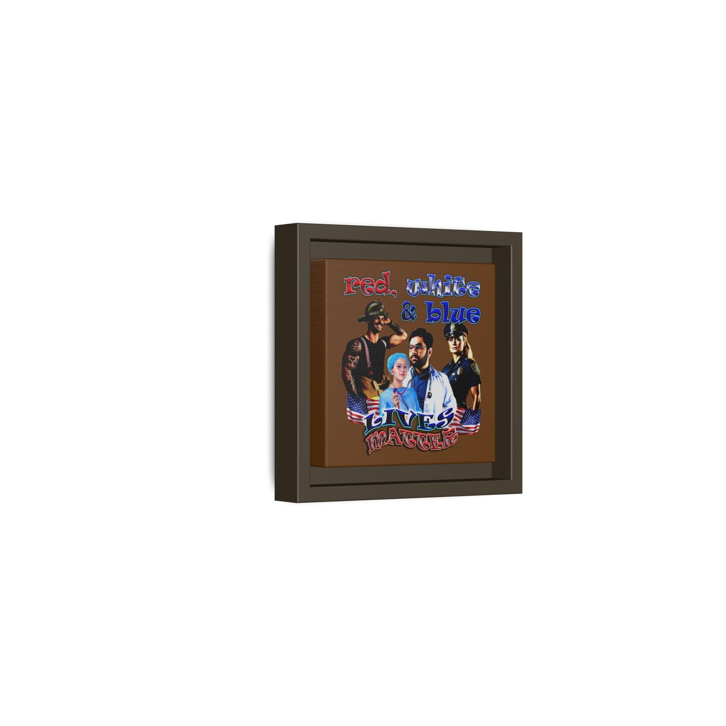 rw&b lives matter - framed canvas art (brown)