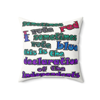 declaration of the independents - Faux Suede Square Pillow - (white)