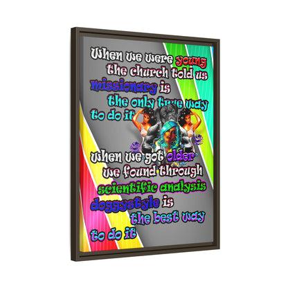 doggystyle - framed canvas art (rainbow split)