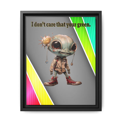 I don't care that your green - framed canvas art (rainbow split)