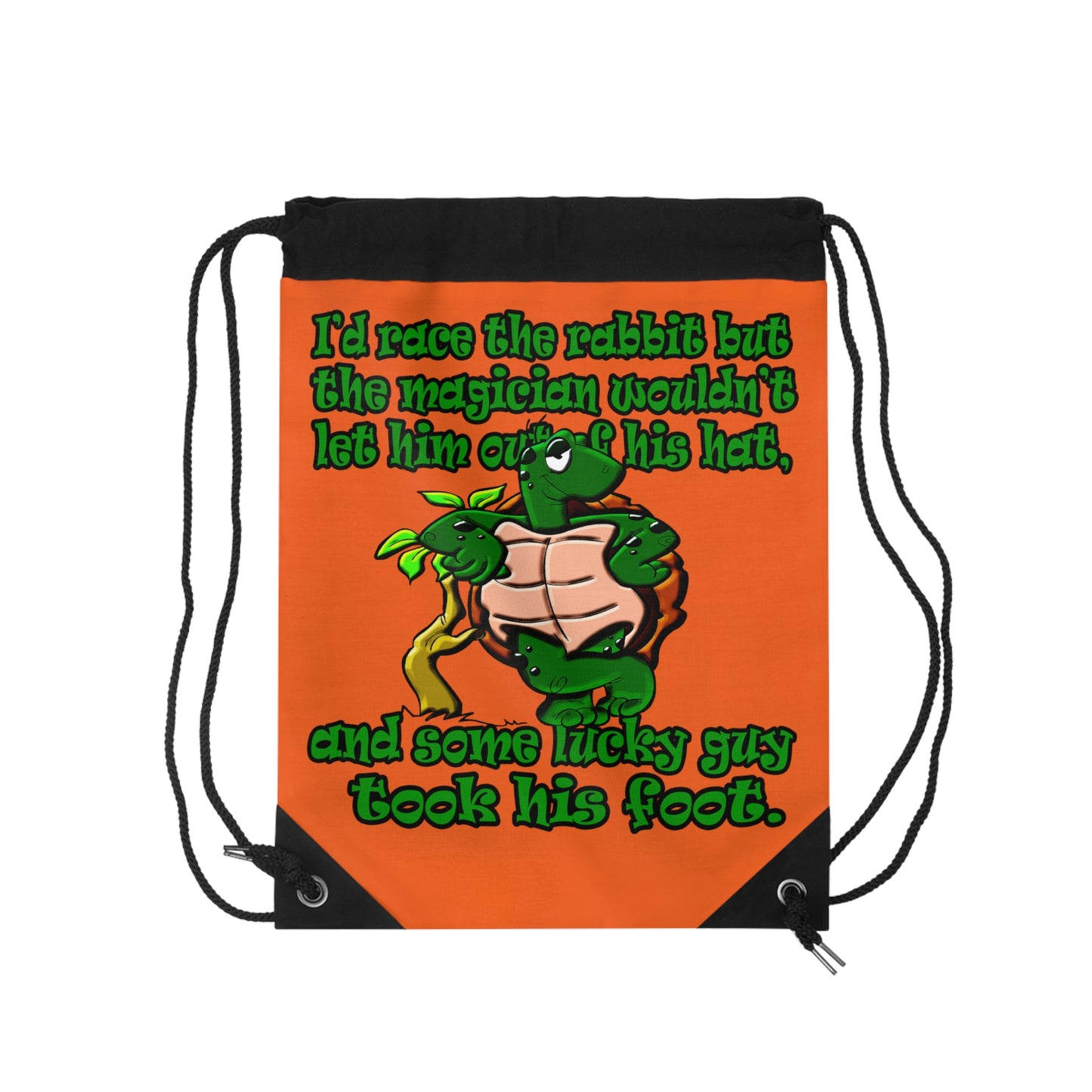 turtle race - Drawstring Bag (orange)
