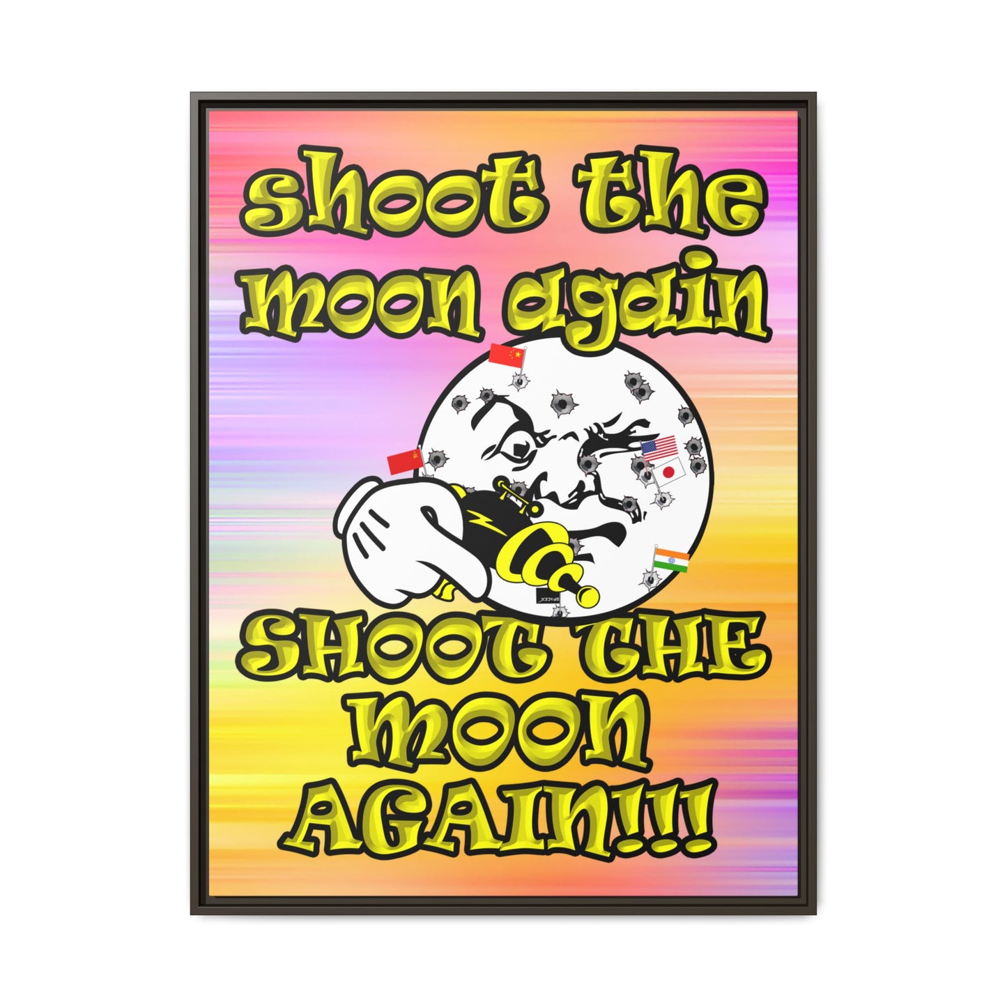 shoot the moon again - framed canvas art (color blur)