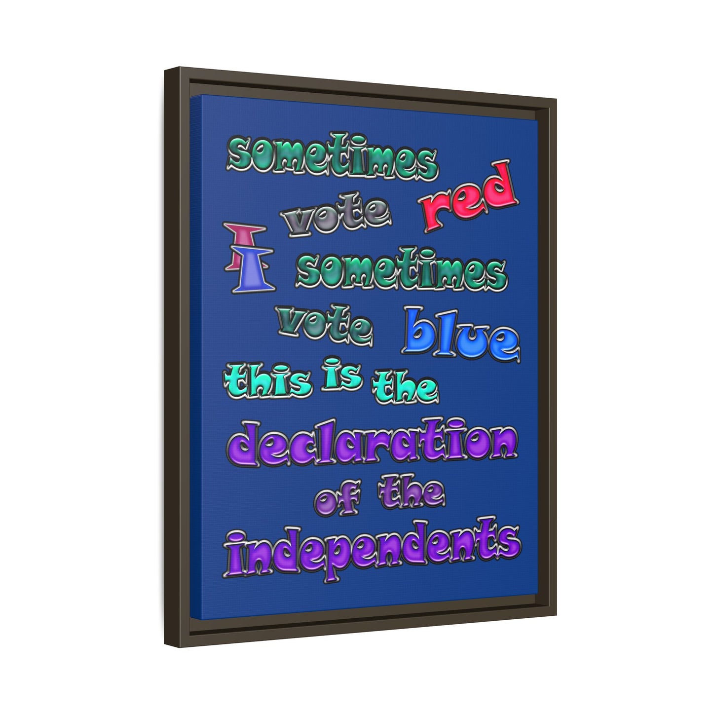 declaration of the independents - framed canvas art (dark blue)