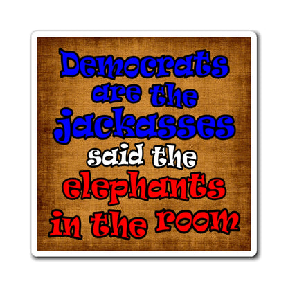 donkeys and elephants - Magnets - (brown papyrus)