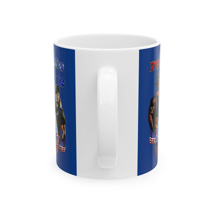 rw&b lives matter - White Mug (dark blue)
