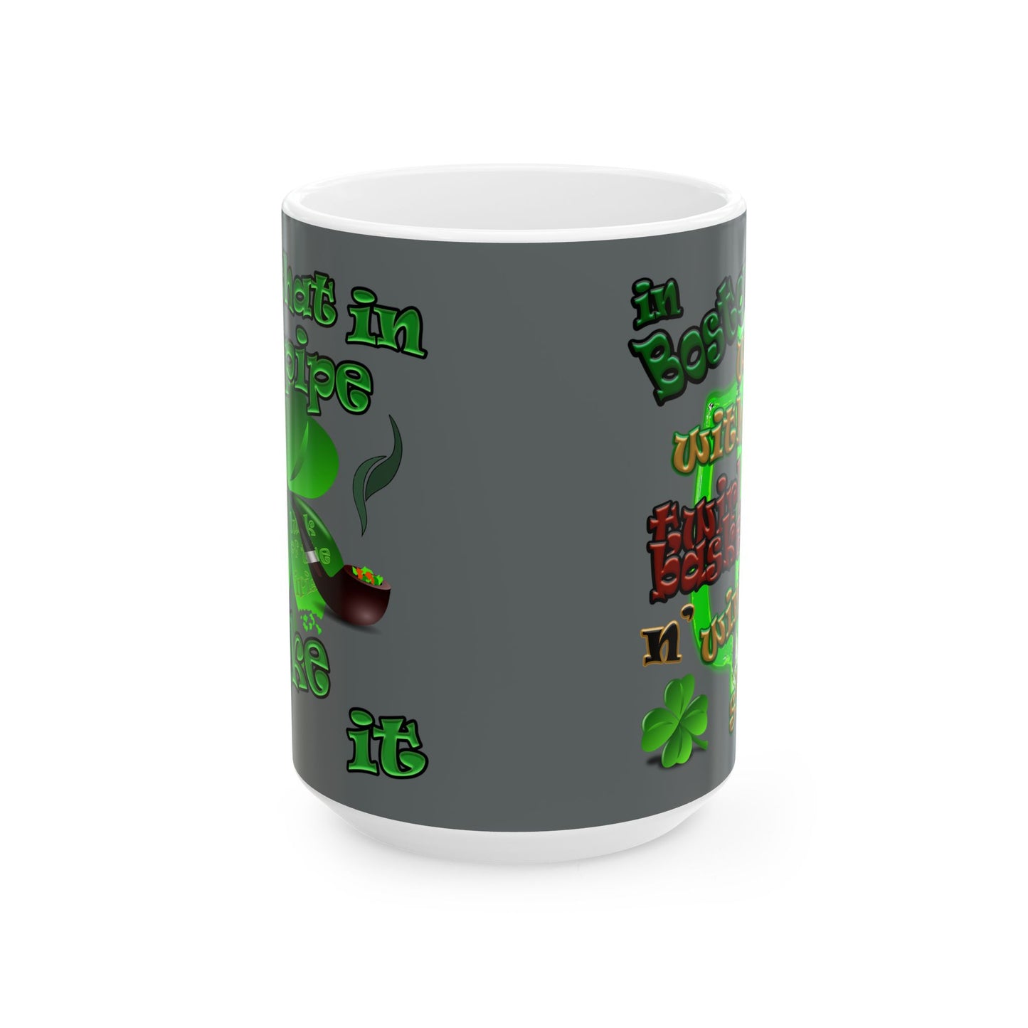 celtics logo - White Mug (dark grey)