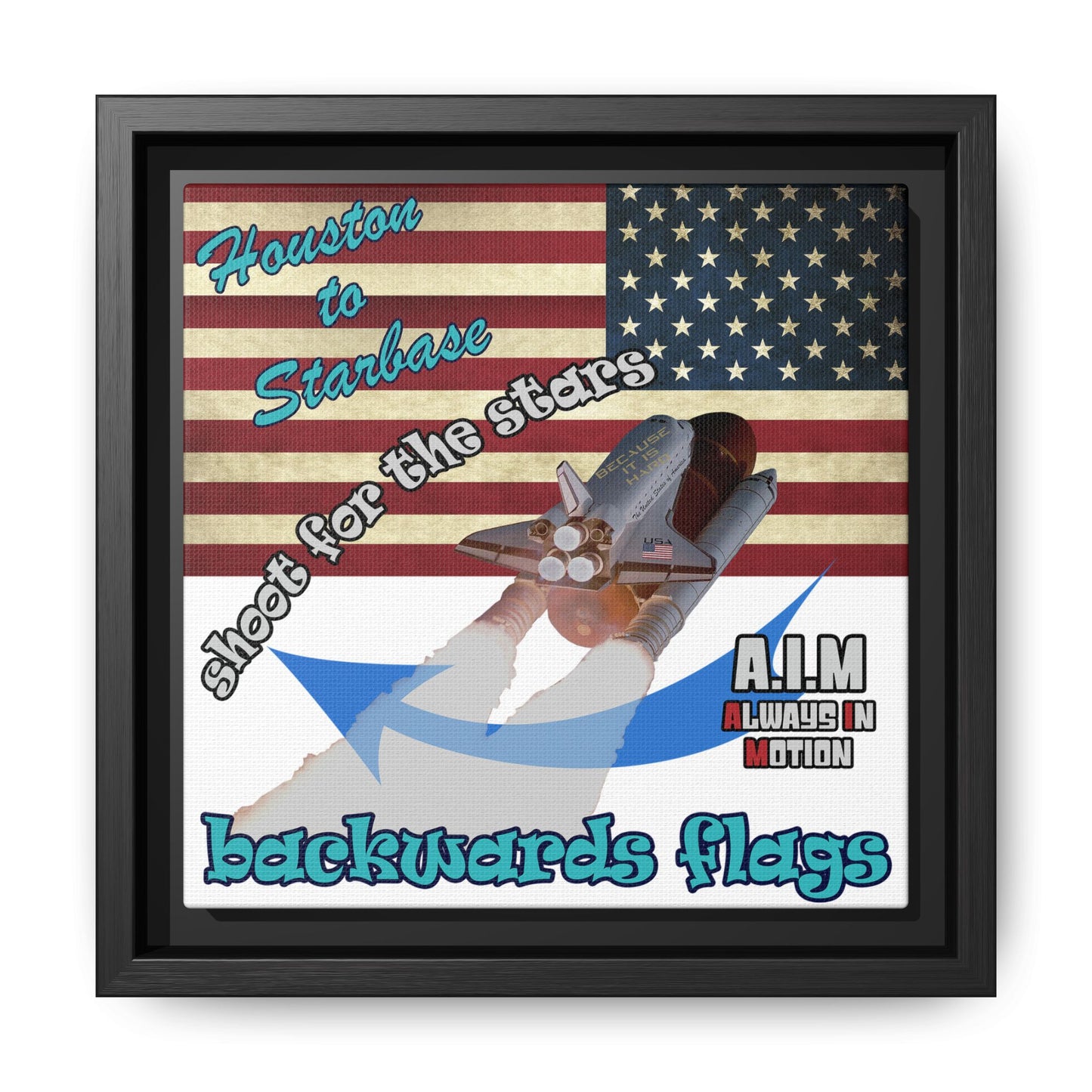 shoot for the stars - framed canvas art (white)