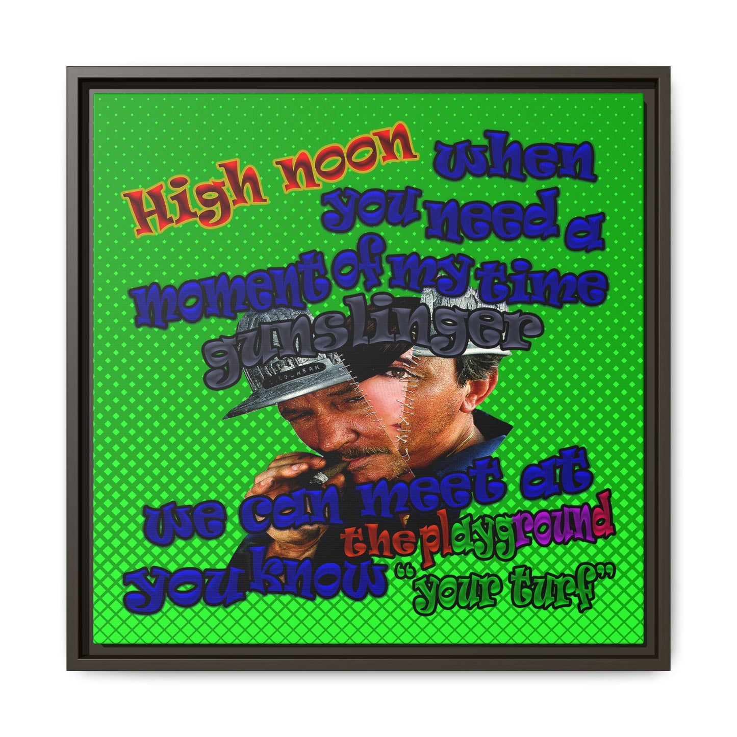 high noon - framed canvas art (logo green)