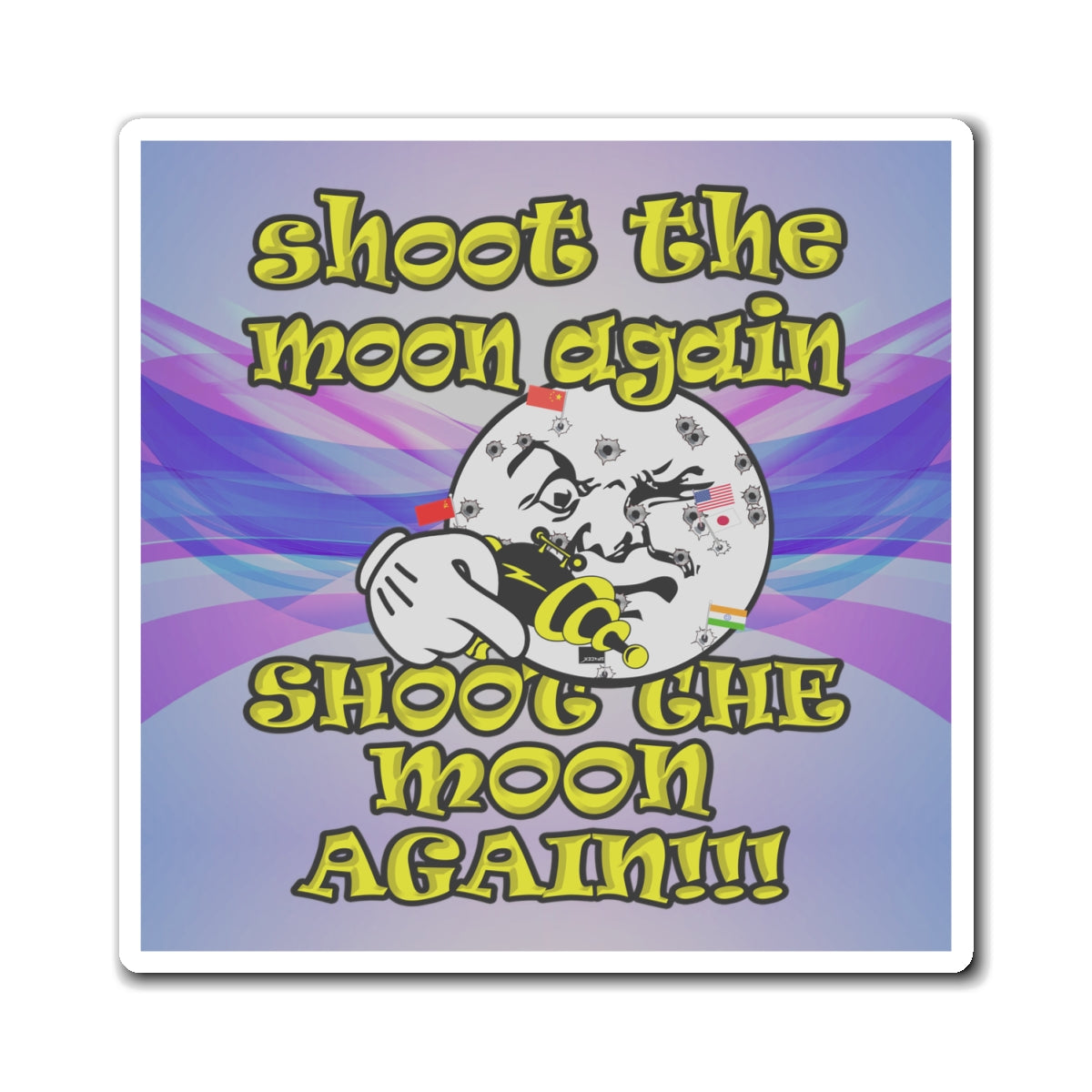 shoot the moon again - Magnets - (light blue-pink wave)