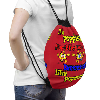 popping like popcorn - Drawstring Bag (dark red)