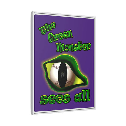 green monster - framed canvas art (purple)