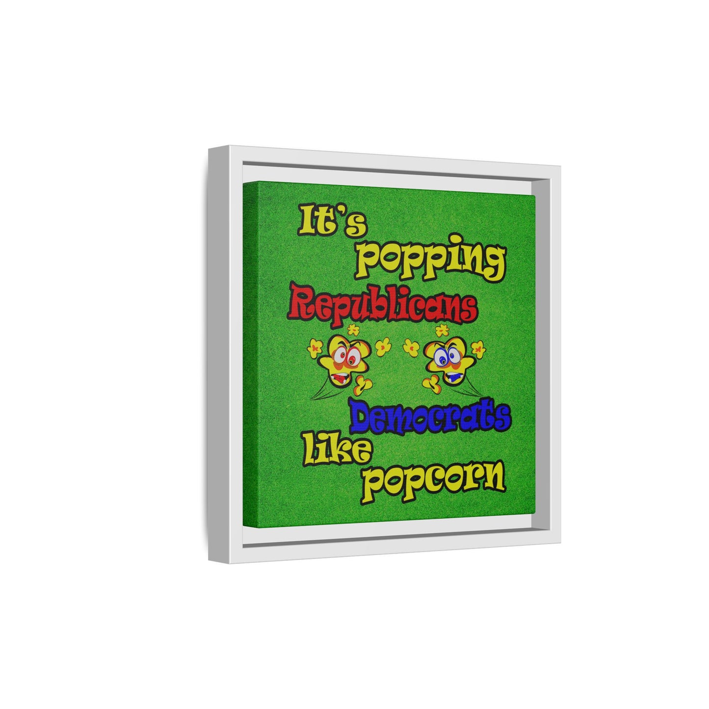 popping like popcorn - framed canvas art (green turf)