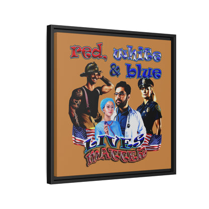 rw&b lives matter - framed canvas art (light brown)