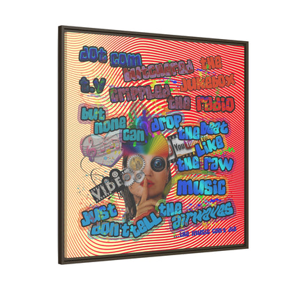 drop the beat - framed canvas art (yellow-orange wave)