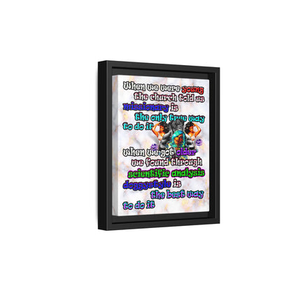 doggystyle - framed canvas art (white marble)