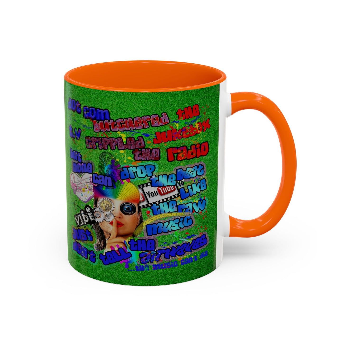 drop the beat - Accent Mug (green turf)