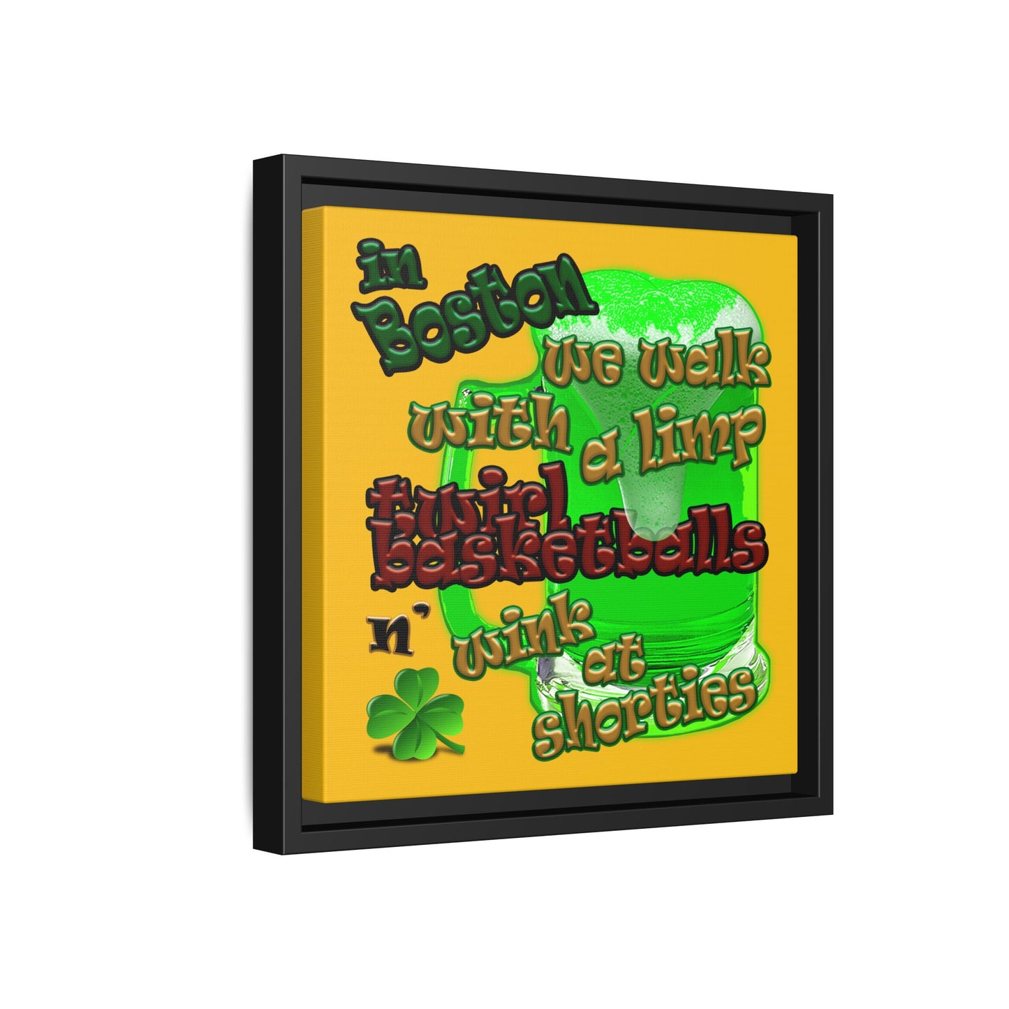 celtics logo - framed canvas art (yellow)