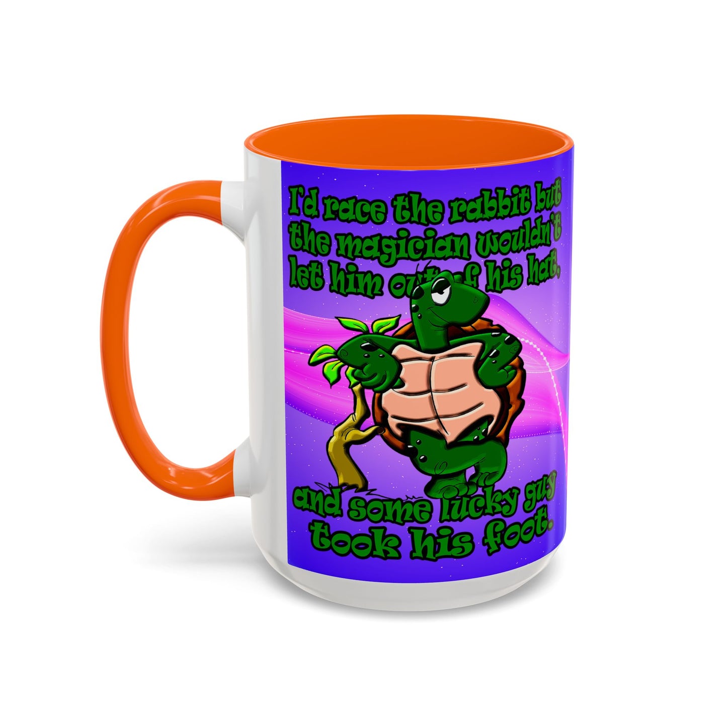 turtle race - Accent Mug (purple-pink wave)