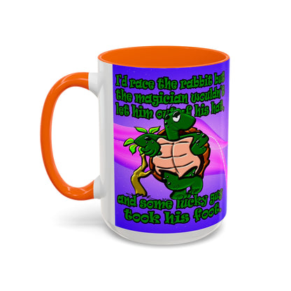 turtle race - Accent Mug (purple-pink wave)