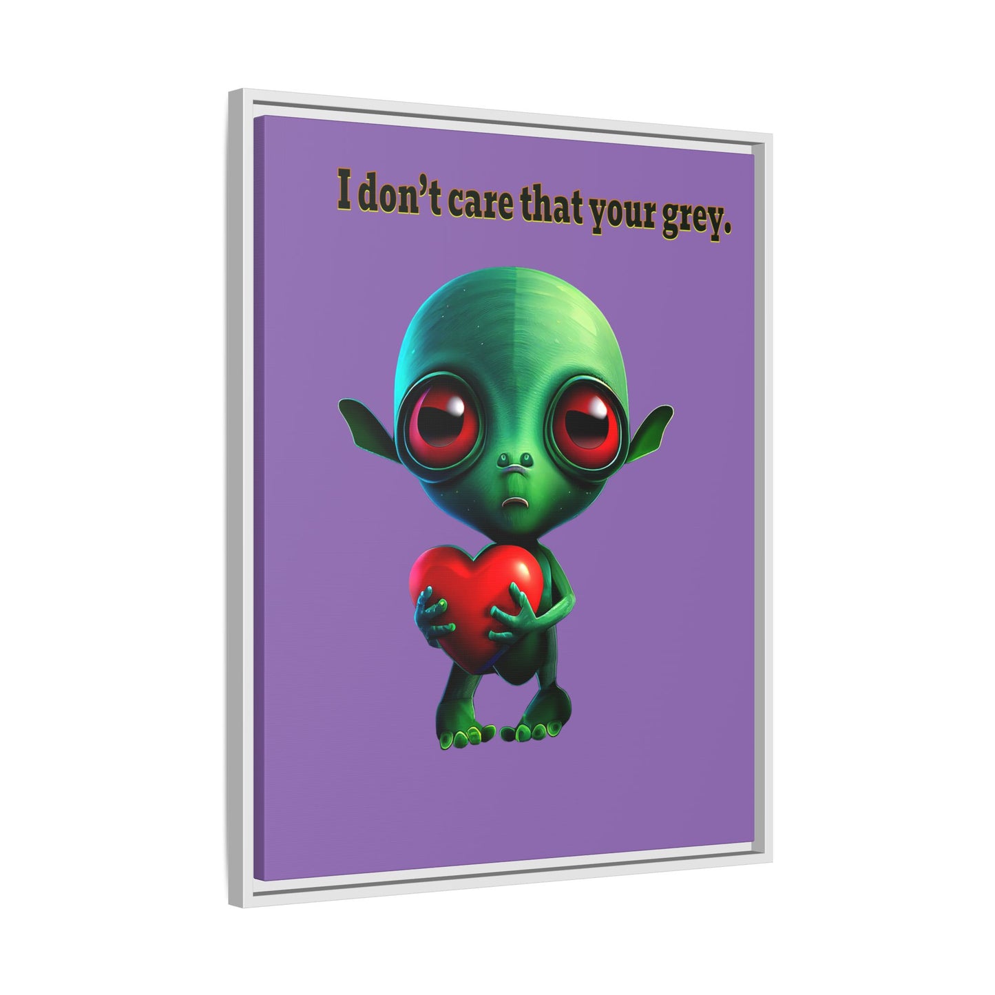 I don't care that your grey - framed canvas art (light purple)