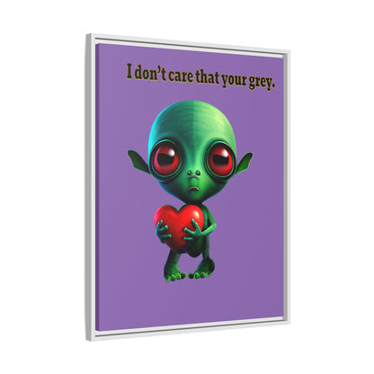 I don't care that your grey - framed canvas art (light purple)