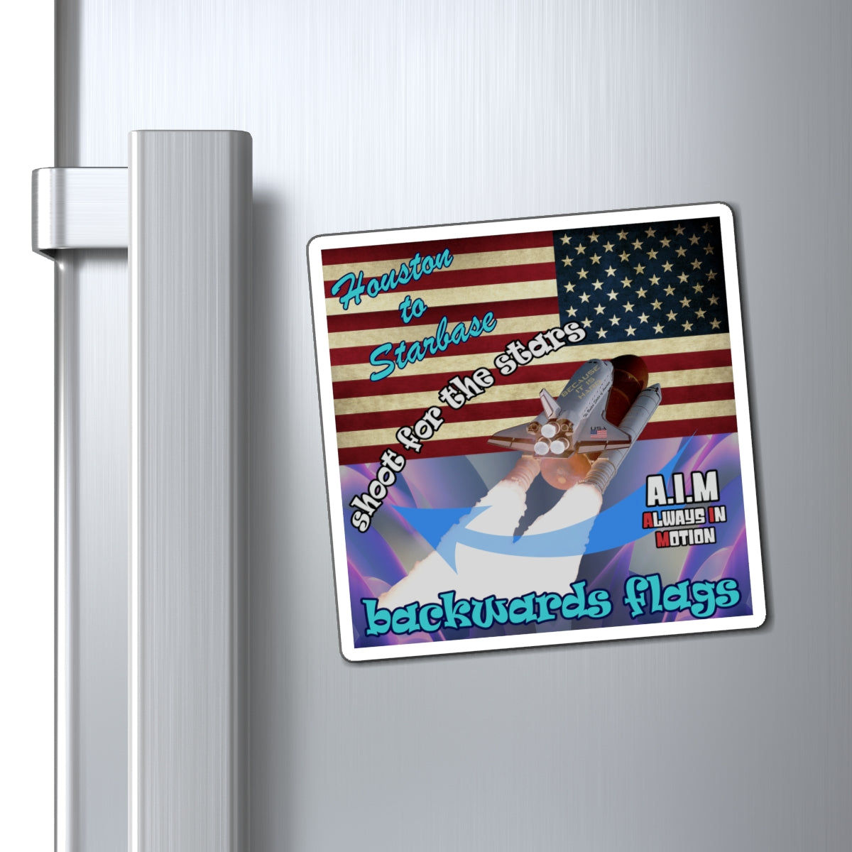 shoot for the stars - Magnets - (grey-pink wave)