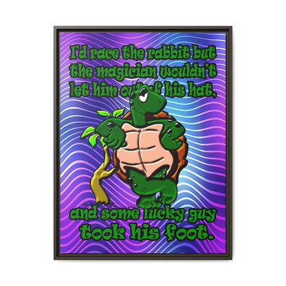 turtle race - framed canvas art (purple wave)