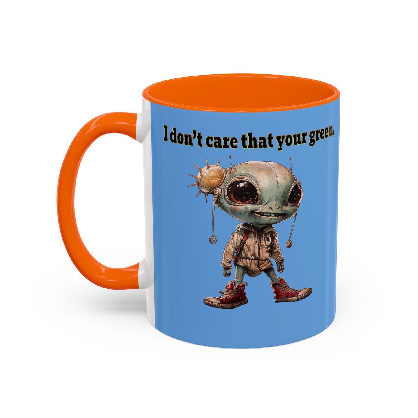 I don't care that your grey - Accent Mug (light blue)