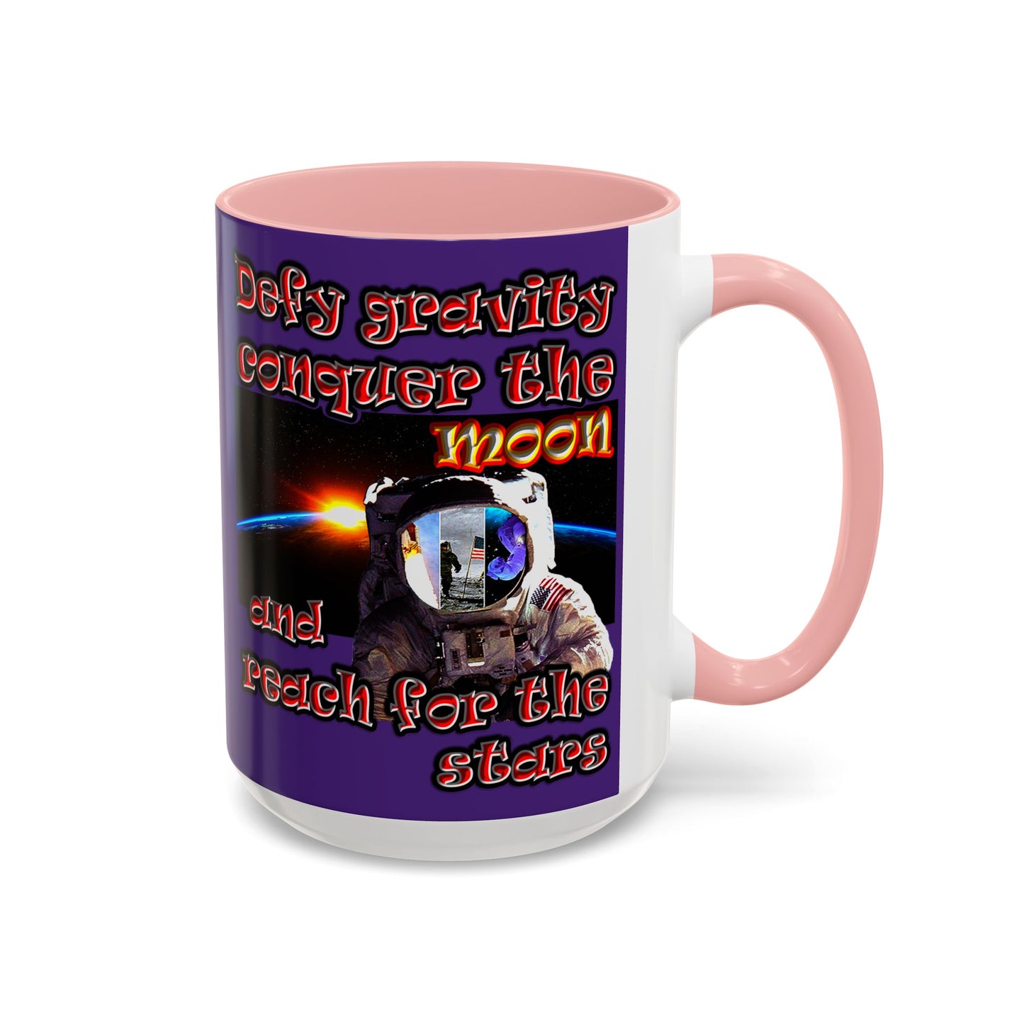 defy conquer reach - Accent Mug (purple)