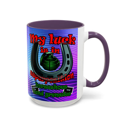 my luck - Accent Mug (purple wave)