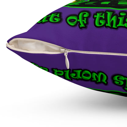 disc jockey - Spun Polyester Square Pillow - (purple)
