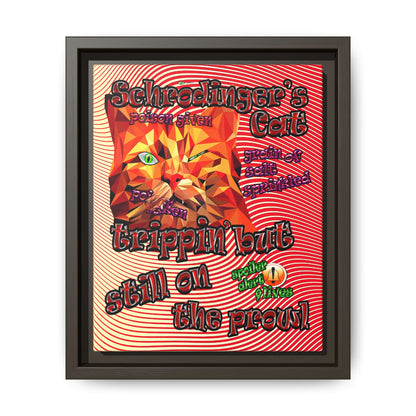 schrodinger's cat - framed canvas art (yellow-orange wave)
