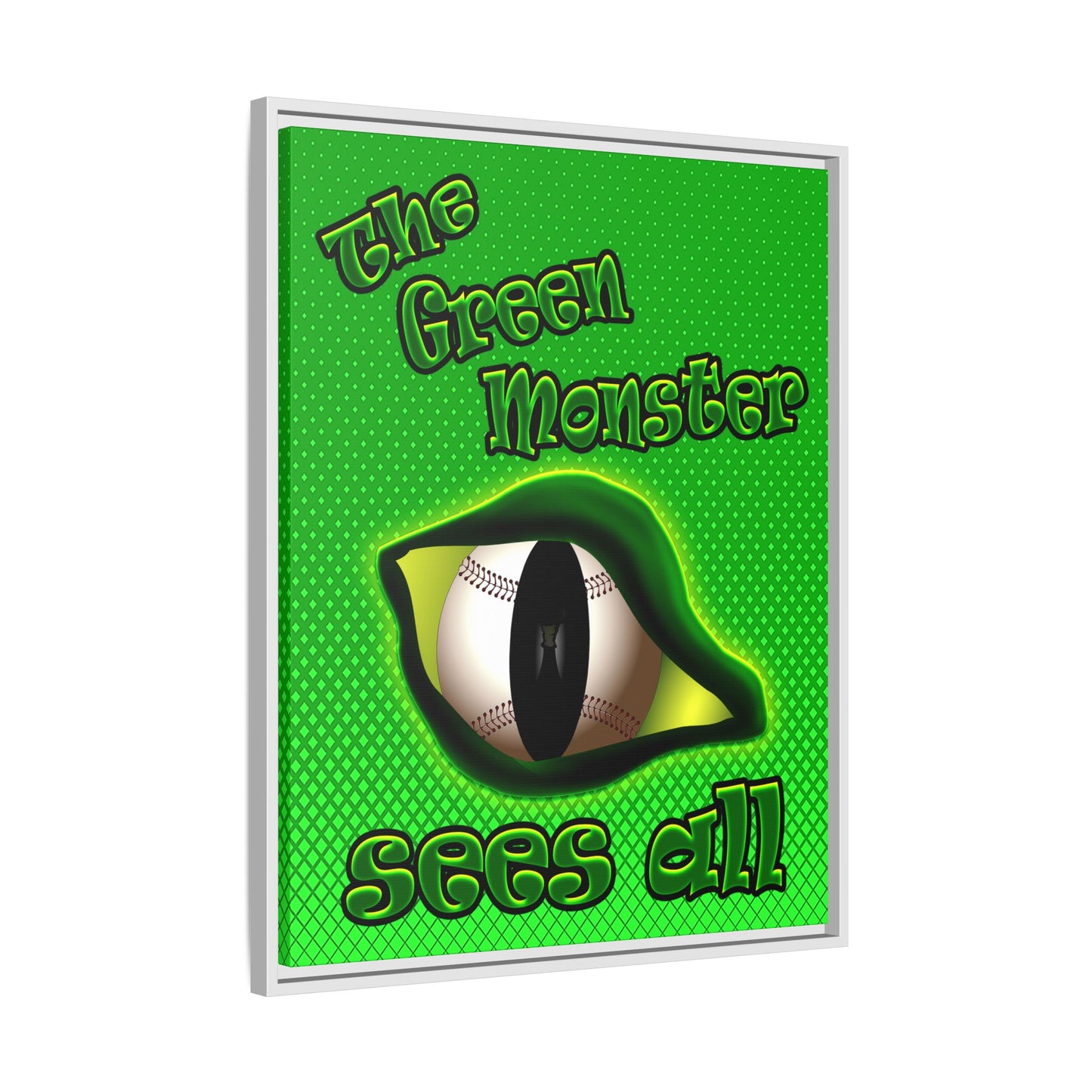 green monster - framed canvas art (logo green)