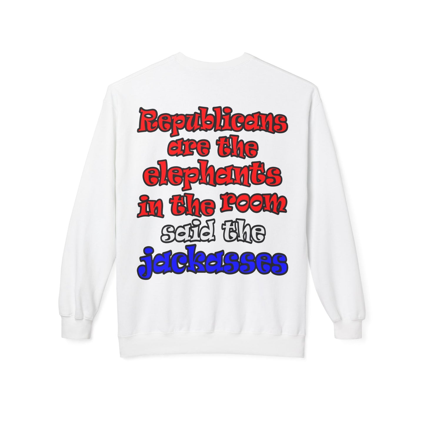 donkeys and elephants - Unisex Midweight Softstyle Fleece Crewneck Sweatshirt