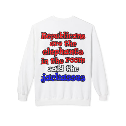 donkeys and elephants - Unisex Midweight Softstyle Fleece Crewneck Sweatshirt