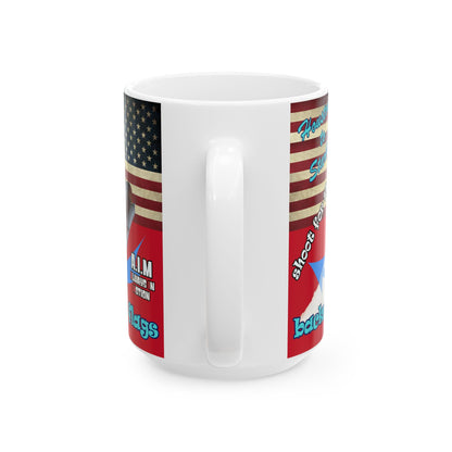 shoot for the stars - White Mug (dark red)