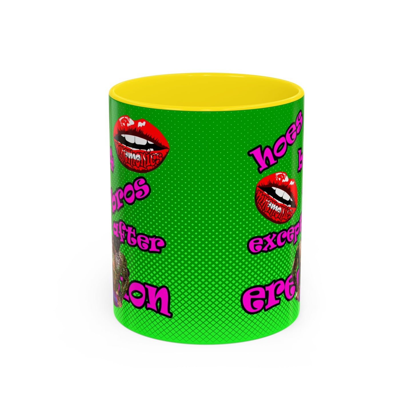 hoes b4 bros - Accent Mug (logo green)