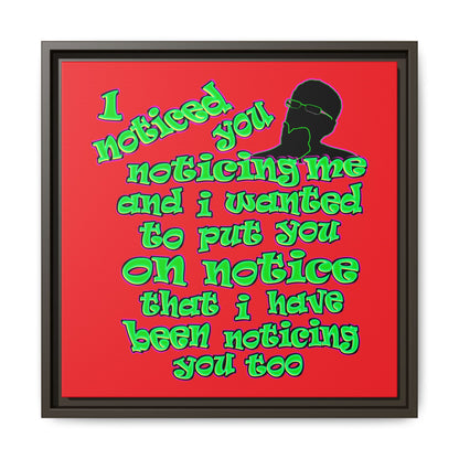 noticed you noticing - framed canvas art (red)