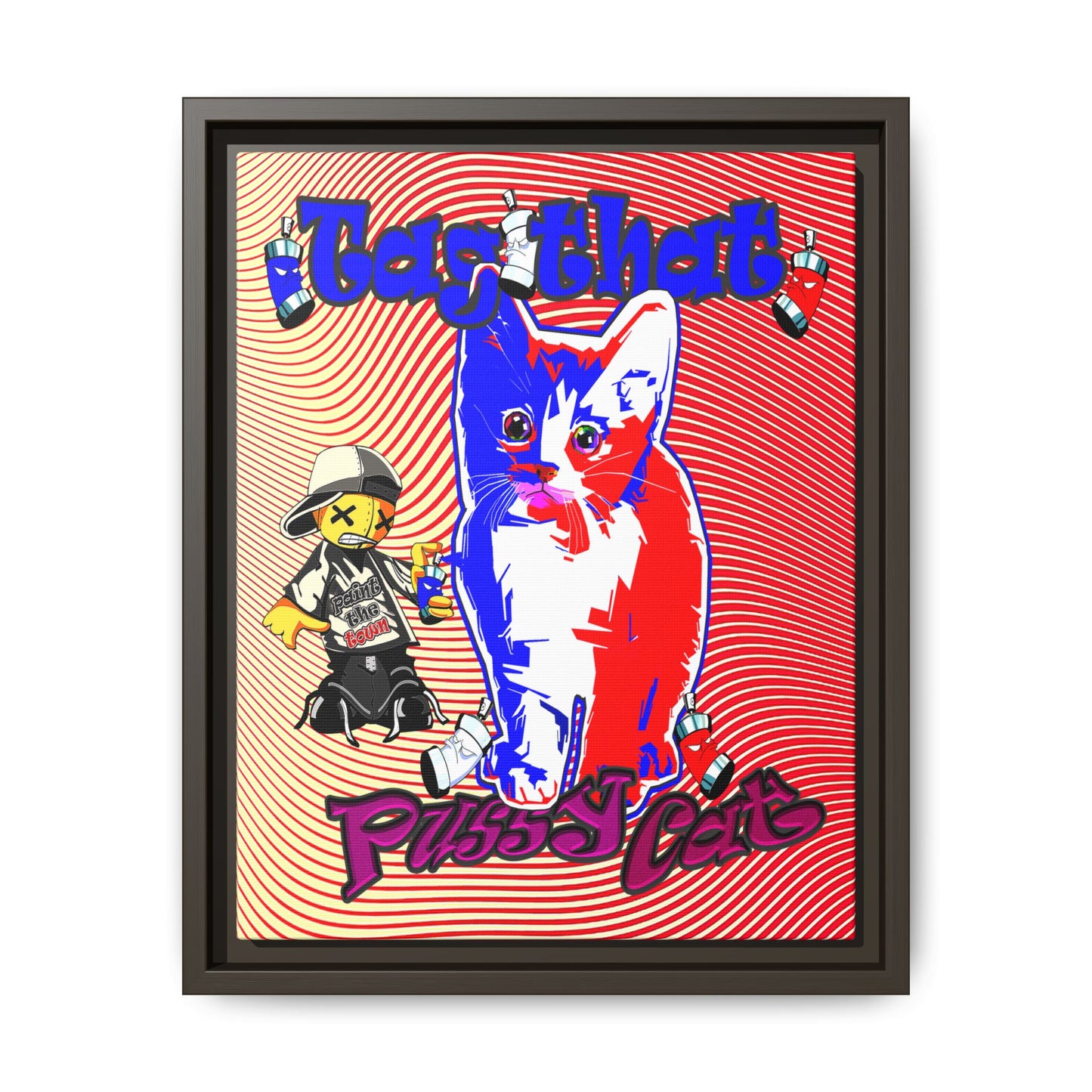 tag that - framed canvas art (yellow-orange wave)