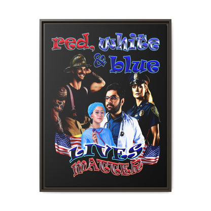 rw&b lives matter - framed canvas art (black)