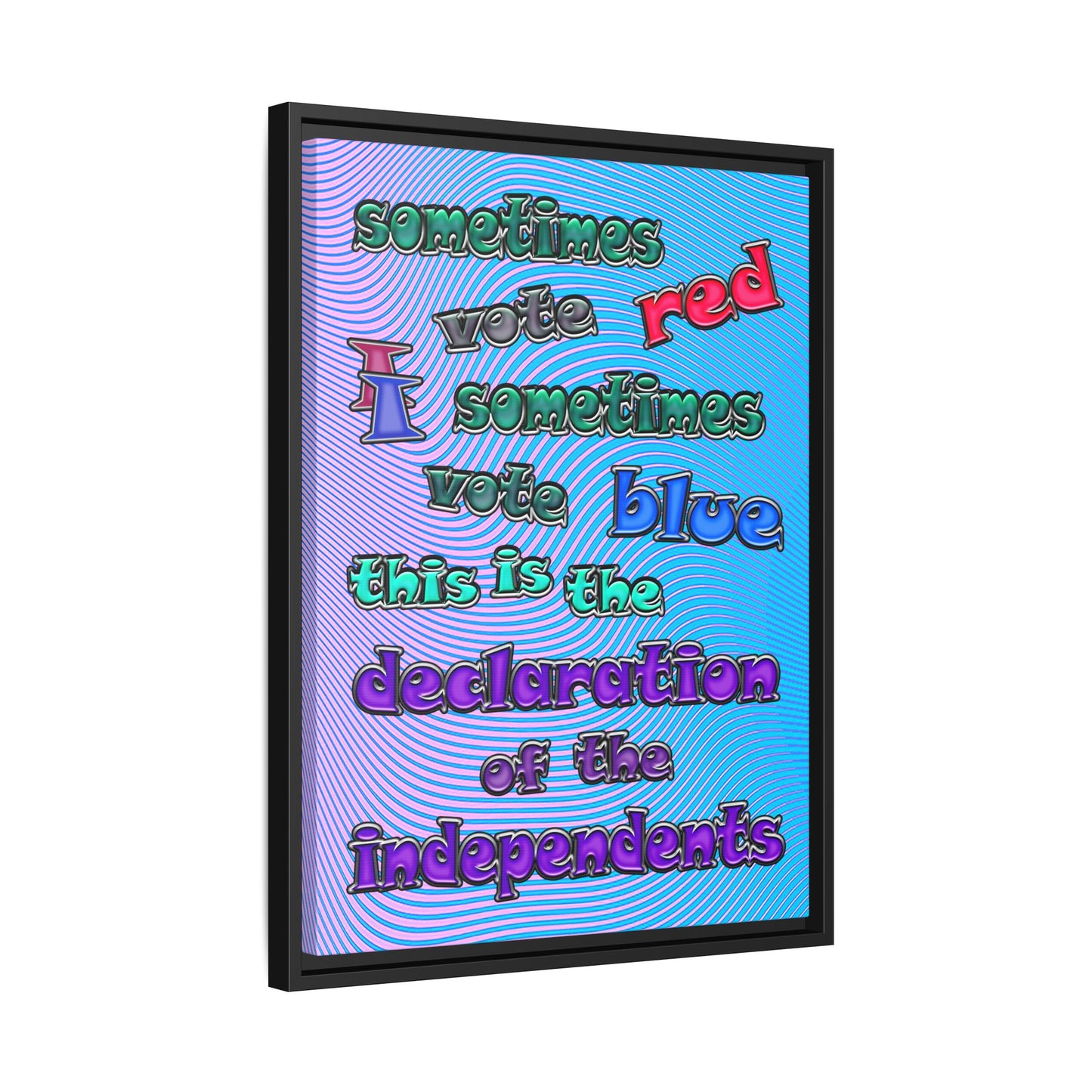declaration of the independents - framed canvas art (light blue-purple wave)