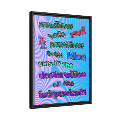 declaration of the independents - framed canvas art (light blue-purple wave)