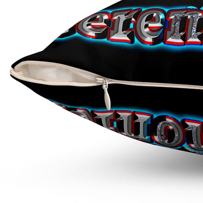 em cee squared - Spun Polyester Square Pillow - (black)