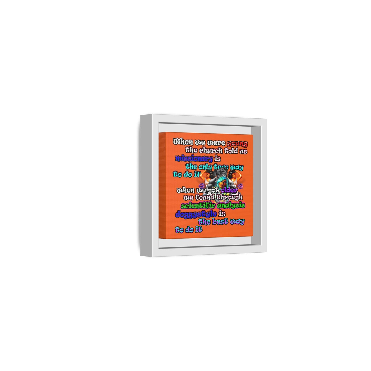 doggystyle - framed canvas art (orange)