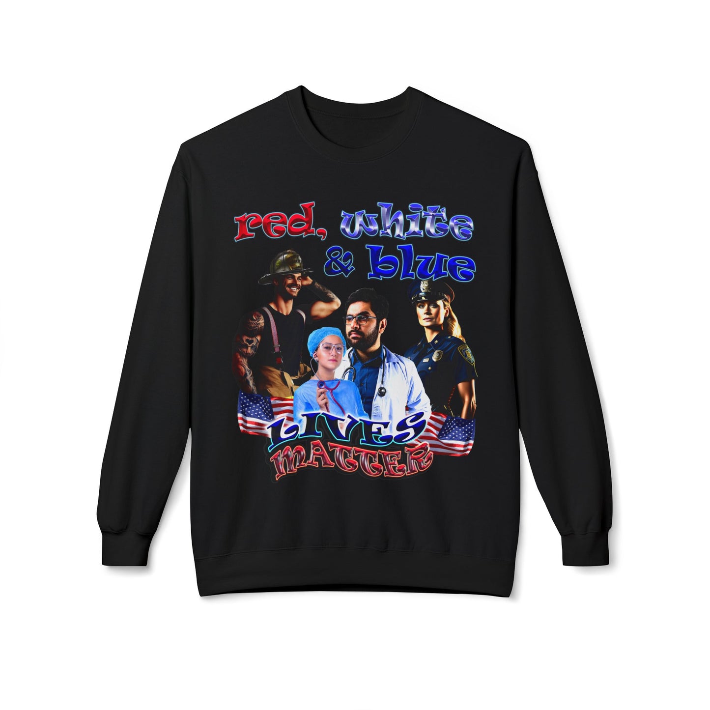 rw&b lives matter - Unisex Midweight Softstyle Fleece Crewneck Sweatshirt