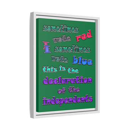 declaration of the independents - framed canvas art (dark green)