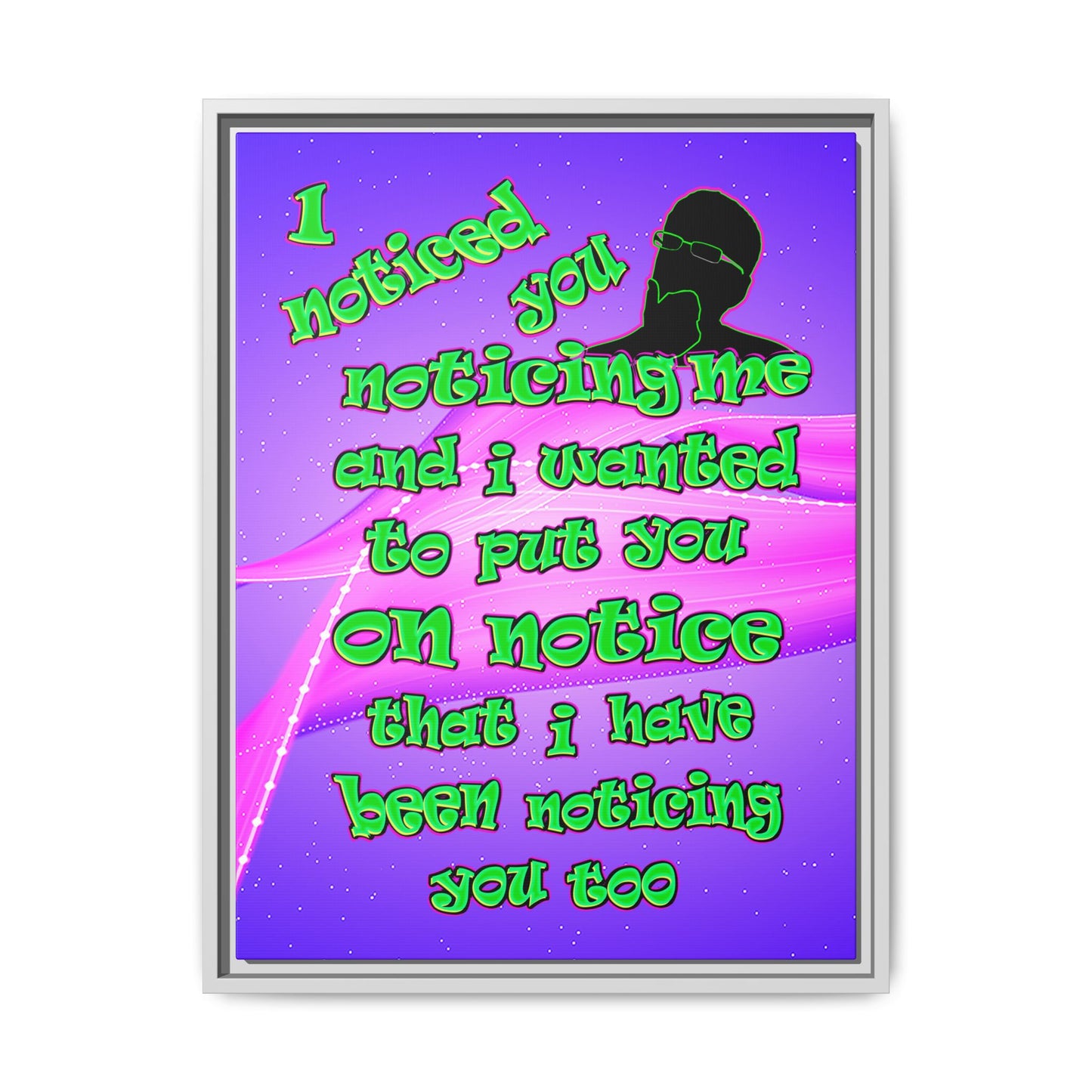 noticed you noticing - framed canvas art (purple-pink wave)