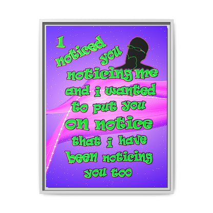 noticed you noticing - framed canvas art (purple-pink wave)