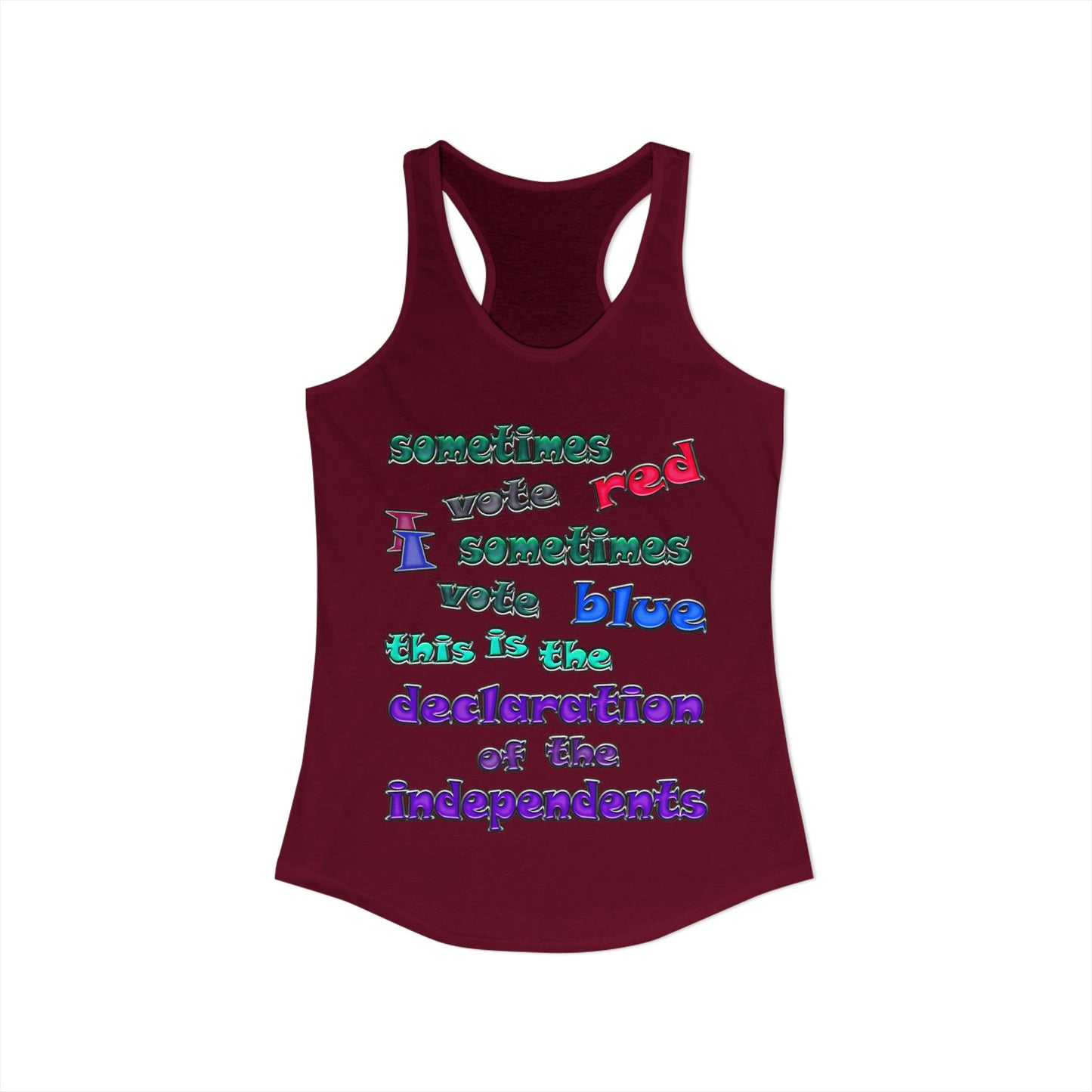 declaration of the independents - Women's Ideal Racerback Tank