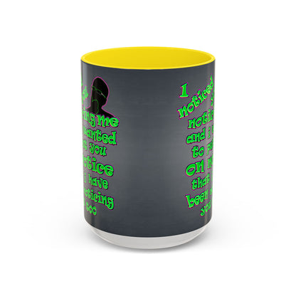 noticed you noticing - Accent Mug (grey-light grey)